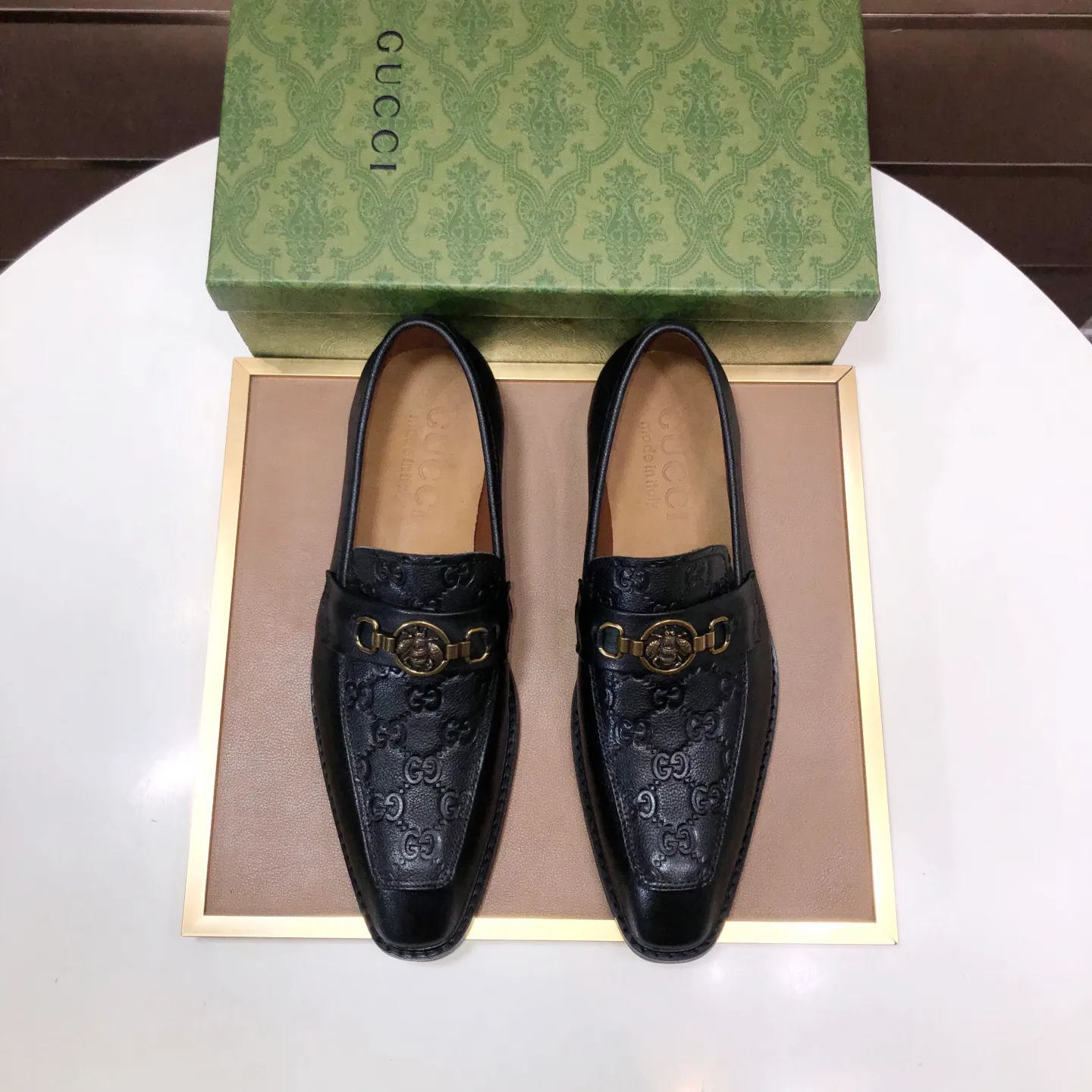 Men's men's shoes💰460💰【GUCCI】 (Niuli) new style🍀Gucci* - top version Gucci new leather shoes! It is made of imported original materials and has a comfortable first layer of cowhide lining! Original wear-resistant rubber outsole! High quality products! Code number 38-45 (45 customized)